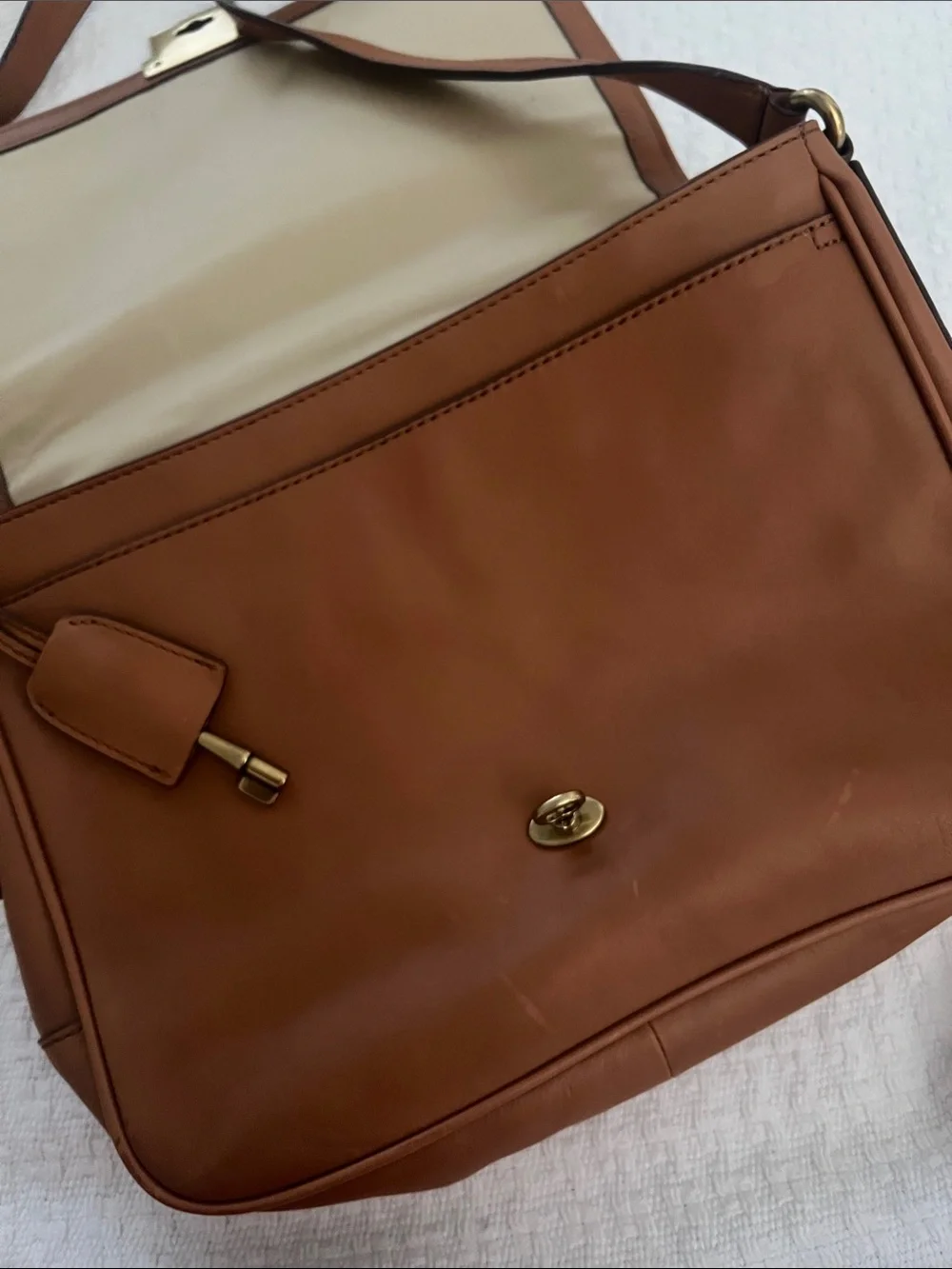 Fossil Brown Leather Satchel Purse